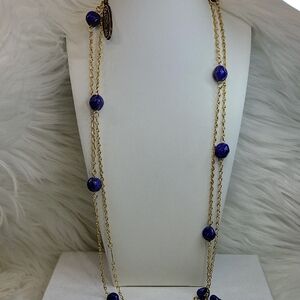 Vintage D'orlan Lapis Necklace 60"